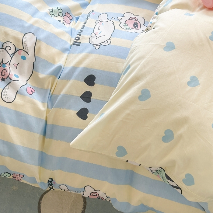 91家纺网 家纺一手货源 找家纺 昔可家纺 2024新款全棉印花四件套 甜品玉桂酱