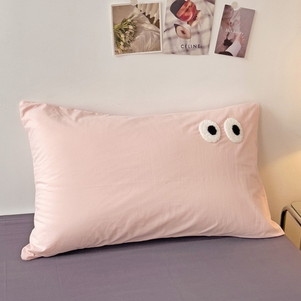 91家纺网 家纺一手货源 找家纺 （总）梦家居 2024新款全棉水洗棉单枕套-大眼睛系列