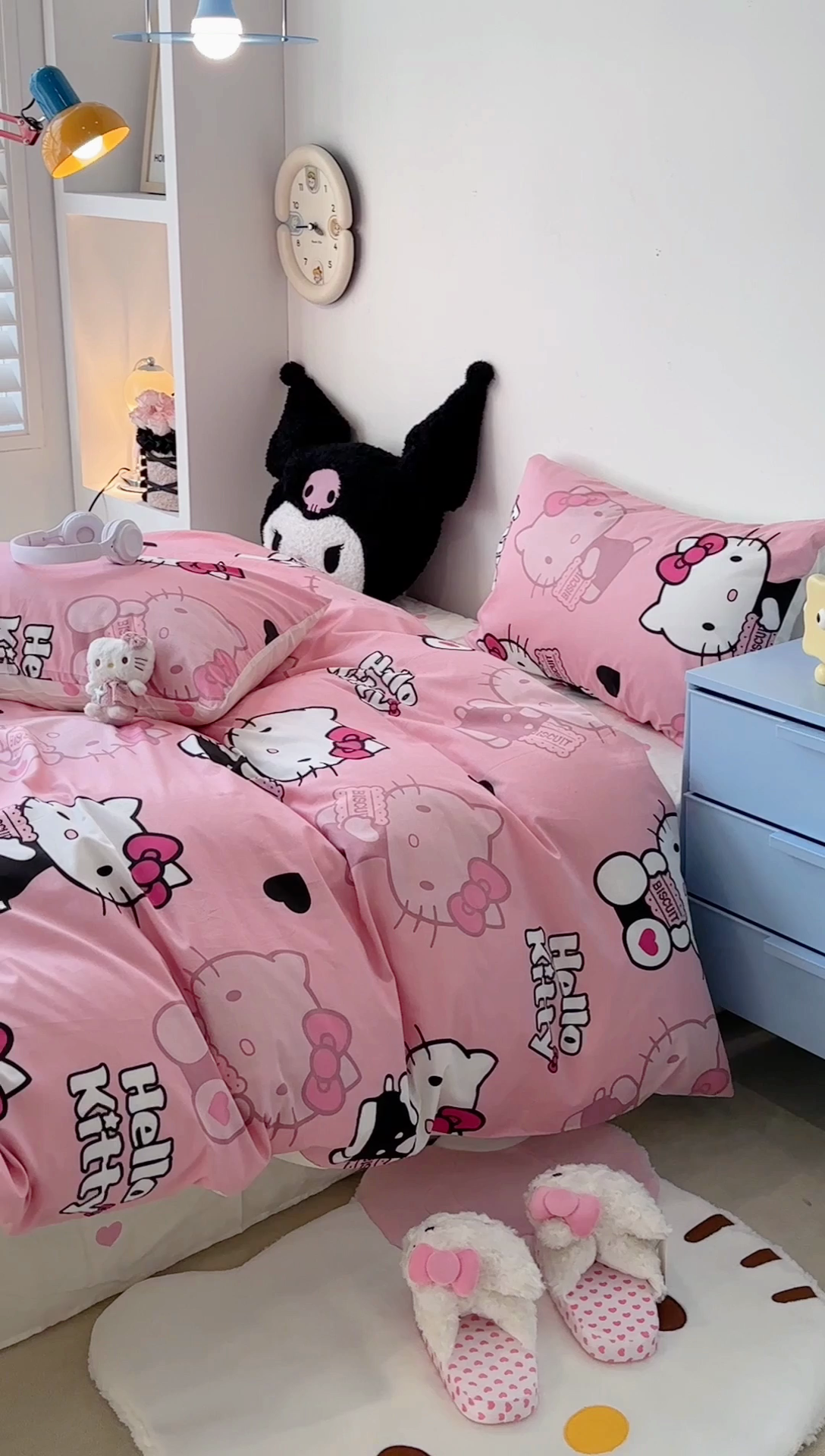 91家纺网 家纺一手货源 找家纺 昔可家纺 2024新款全棉印花四件套 萌萌kitty酱