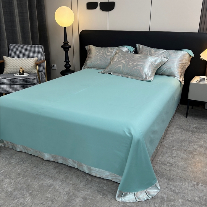 91家纺网 家纺一手货源 找家纺 三沁2024网红直播爆款全棉高精密色织贡缎提花镂空系列四件套 流金岁月