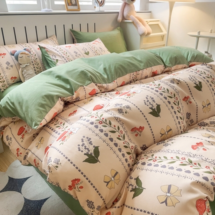 91家纺网 家纺一手货源 找家纺 （总）维娜斯 2024新款亲肤棉水洗棉印花单被套