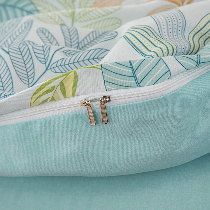 91家纺网 家纺一手货源 找家纺 喜四方 2024新款全棉磨毛纯棉印花四件套 清风恋影-蓝