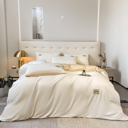 91家纺网 家纺一手货源 找家纺 大麦乐田 2025新款四件套 珍珠白