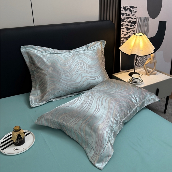 91家纺网 家纺一手货源 找家纺 三沁2024网红直播爆款全棉高精密色织贡缎提花镂空系列四件套 流金岁月