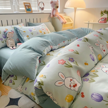 91家纺网 家纺一手货源 找家纺 （总）维娜斯 2024新款亲肤棉水洗棉印花单被套