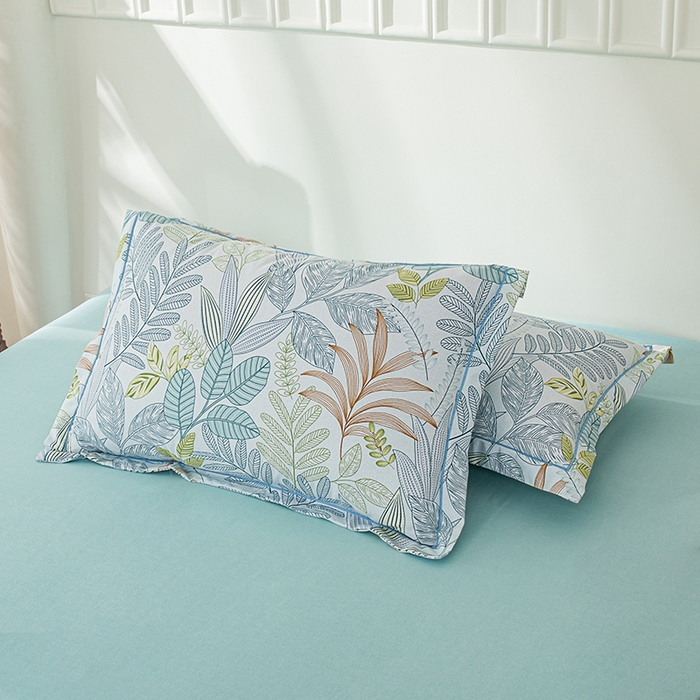 91家纺网 家纺一手货源 找家纺 喜四方 2024新款全棉磨毛纯棉印花四件套 清风恋影-蓝