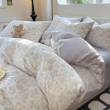 91家纺网 家纺一手货源 找家纺 （总）百寐 2024新款全棉13070印花四件套