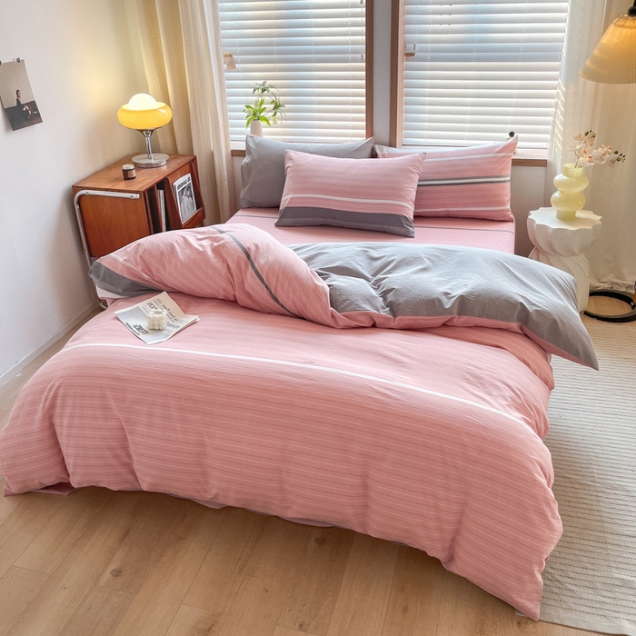 91家纺网 家纺一手货源 找家纺 启程家纺 2026新款全棉A类水洗棉多规格四件套单品-四件套 格林粉