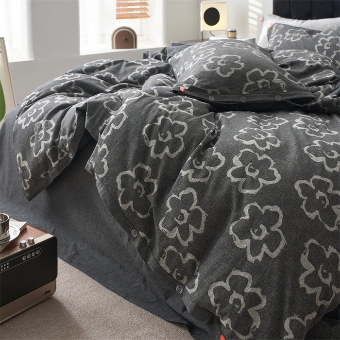 91家纺网 家纺一手货源 找家纺 安莱生活 2024新款双层纱大提花悠然纽扣宽边工艺款 悠然-深灰