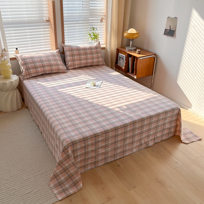 91家纺网 家纺一手货源 找家纺 启程家纺 2026新款全棉A类水洗棉多规格四件套单品-单床单 莫妮玉