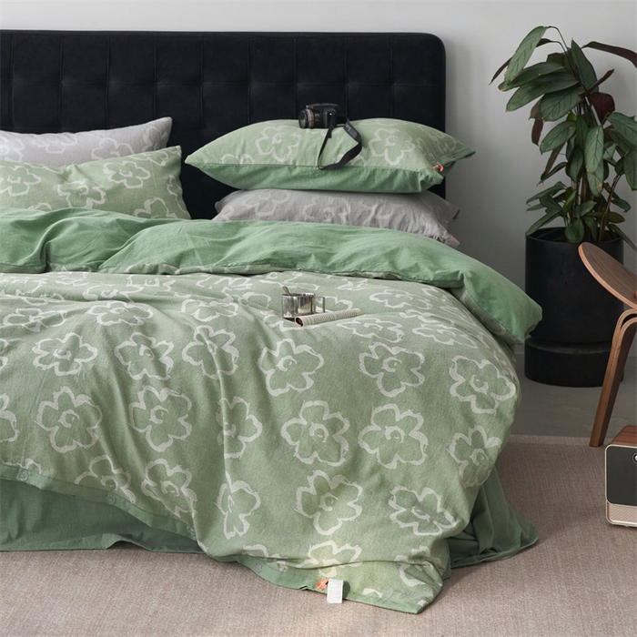 91家纺网 家纺一手货源 找家纺 安莱生活 2024新款双层纱大提花悠然纽扣宽边工艺款 悠然-嫩绿