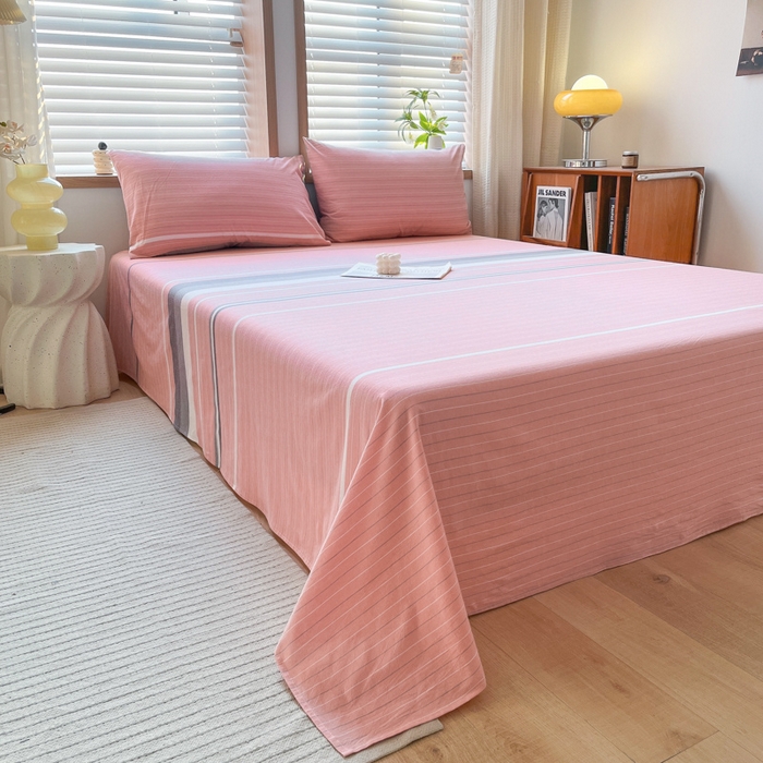 91家纺网 家纺一手货源 找家纺 启程家纺 2026新款全棉A类水洗棉多规格四件套单品-单床单 格林粉