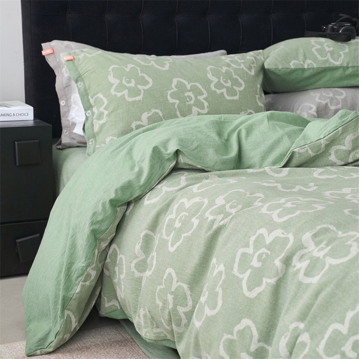 91家纺网 家纺一手货源 找家纺 安莱生活 2024新款双层纱大提花悠然纽扣宽边工艺款 悠然-嫩绿