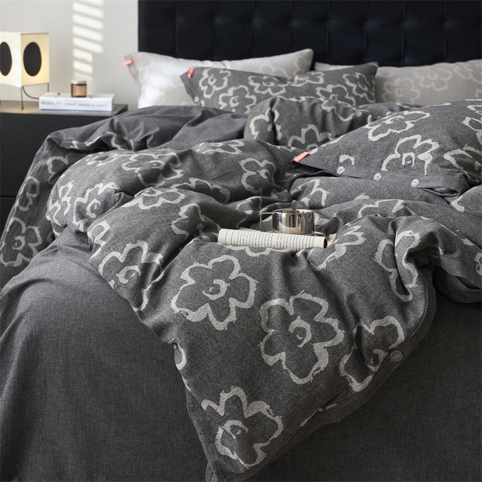 91家纺网 家纺一手货源 找家纺 安莱生活 2024新款双层纱大提花悠然纽扣宽边工艺款 悠然-深灰