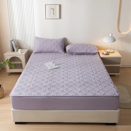 91家纺网 家纺一手货源 找家纺 久云居 2024新款全棉防水床笠 香芋紫