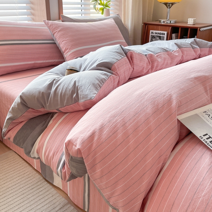 91家纺网 家纺一手货源 找家纺 启程家纺 2026新款全棉A类水洗棉多规格四件套单品-四件套 格林粉