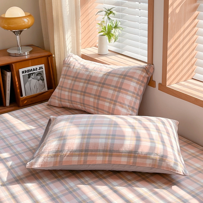 91家纺网 家纺一手货源 找家纺 启程家纺 2026新款全棉A类水洗棉多规格四件套单品-单枕套 莫妮玉