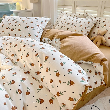 91家纺网 家纺一手货源 找家纺 百寐 2024新款全棉13070印花四件套 初夏