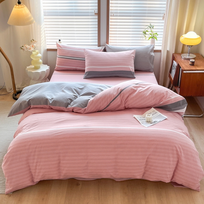 91家纺网 家纺一手货源 找家纺 启程家纺 2026新款全棉A类水洗棉多规格四件套单品-四件套 格林粉