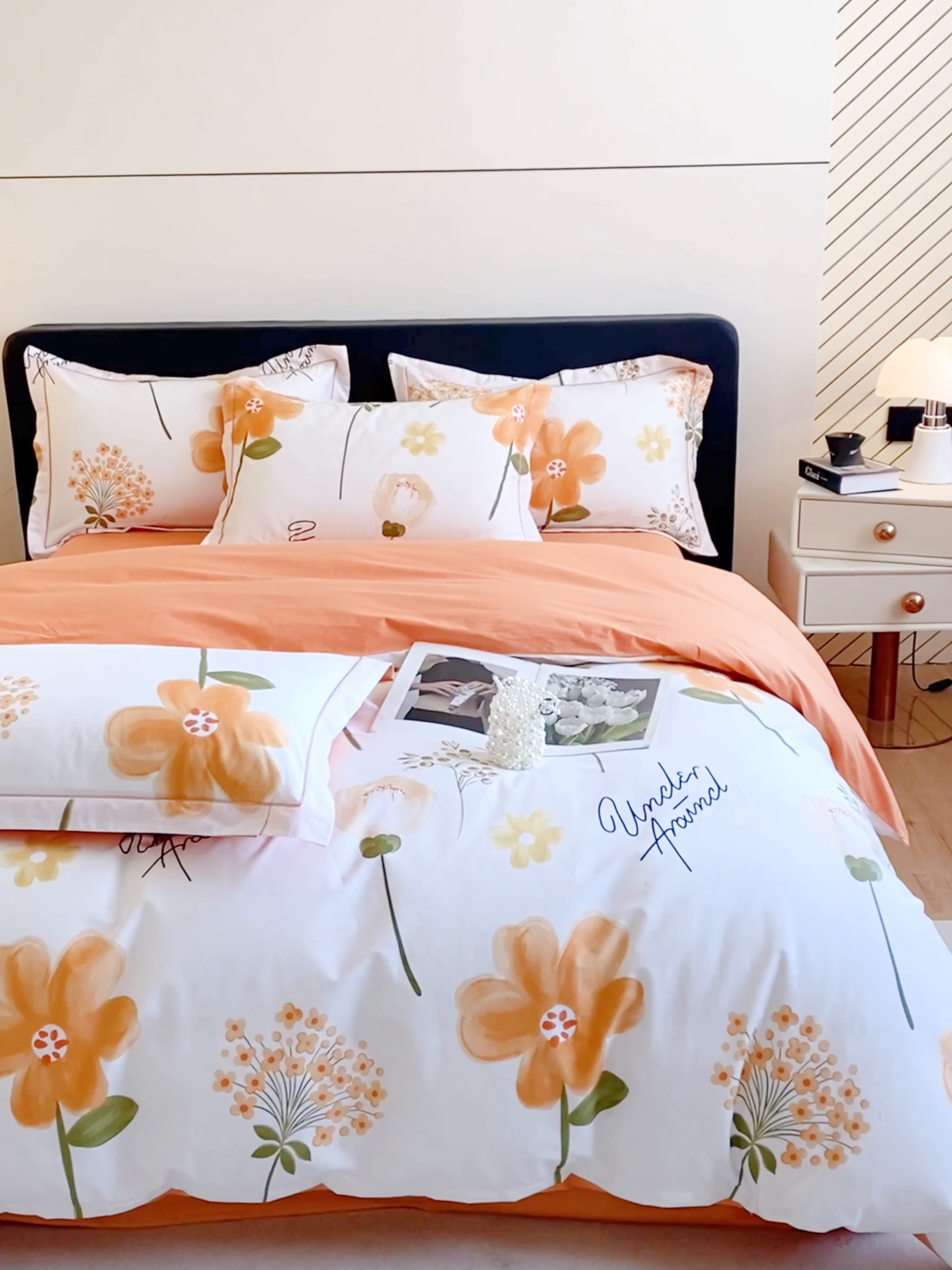 91家纺网 家纺一手货源 找家纺 格里芬家纺 2025新款全棉四件套13376纯棉印花四件套 桔然之间