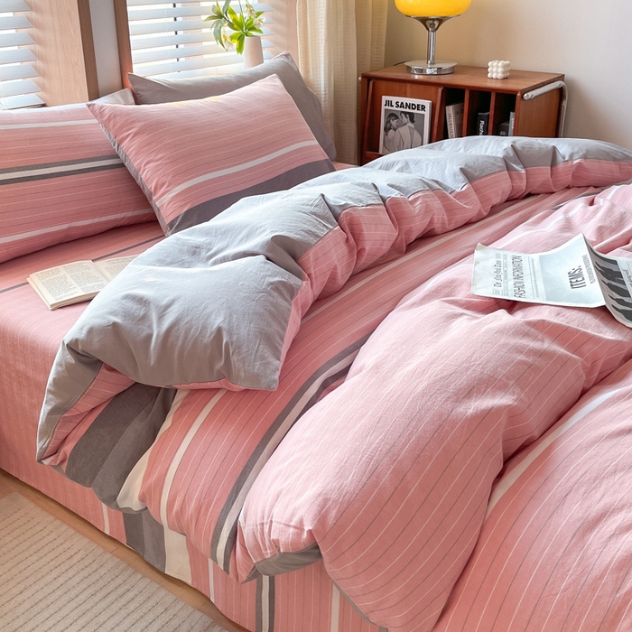 91家纺网 家纺一手货源 找家纺 启程家纺 2026新款全棉A类水洗棉多规格四件套单品-四件套 格林粉