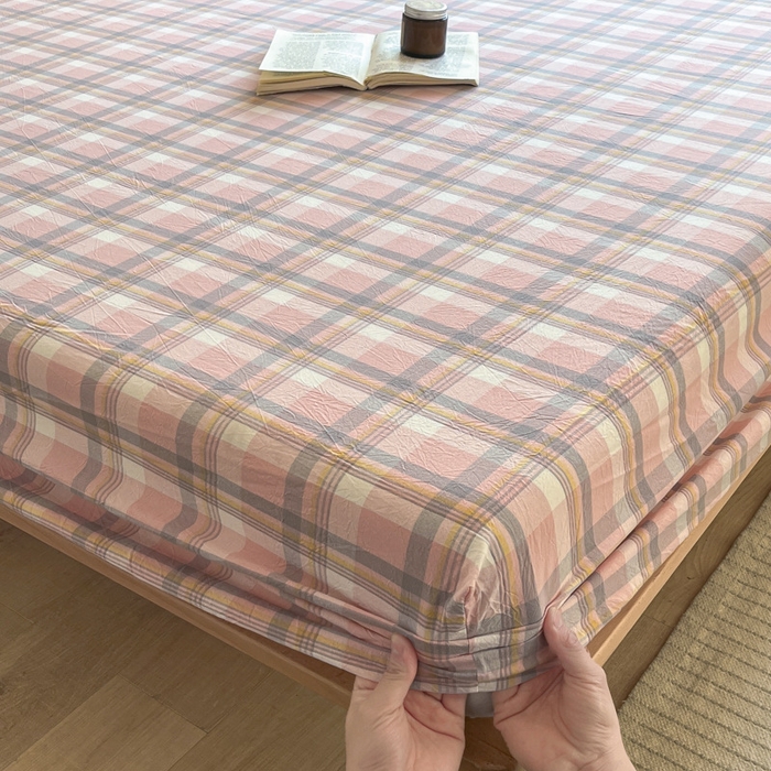 91家纺网 家纺一手货源 找家纺 启程家纺 2026新款全棉A类水洗棉多规格四件套单品-单床笠 莫妮玉