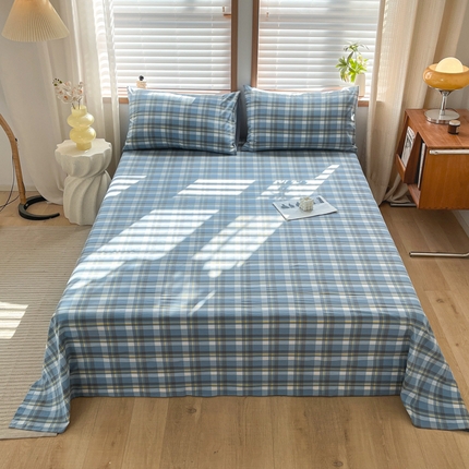 启程家纺 2026新款全棉A类水洗棉多规格四件套单品-单床单 莫妮蓝