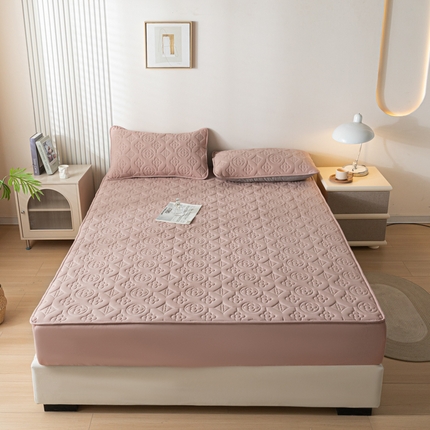 91家纺网 家纺一手货源 找家纺 久云居 2024新款全棉防水床笠 裸粉色