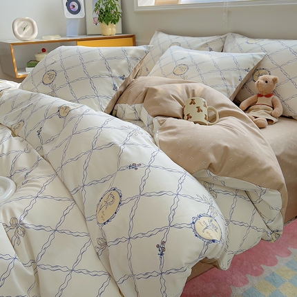 91家纺网 家纺一手货源 找家纺 （总）百寐 2024新款全棉13070印花四件套