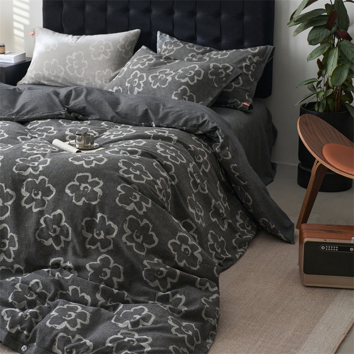 91家纺网 家纺一手货源 找家纺 安莱生活 2024新款双层纱大提花悠然纽扣宽边工艺款 悠然-深灰