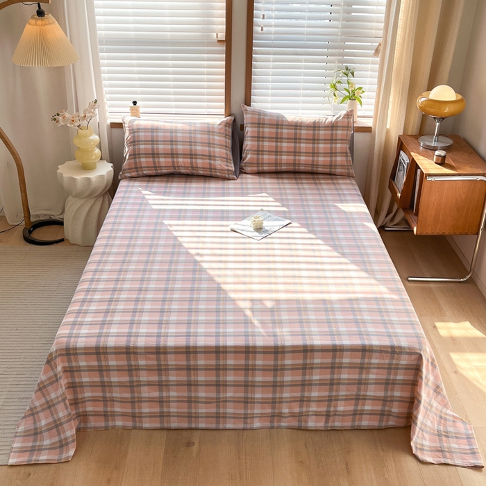 91家纺网 家纺一手货源 找家纺 启程家纺 2026新款全棉A类水洗棉多规格四件套单品-单床单 莫妮玉