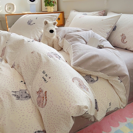 91家纺网 家纺一手货源 找家纺 （总）百寐 2024新款全棉13070印花四件套