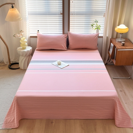 启程家纺 2026新款全棉A类水洗棉多规格四件套单品-单床单 格林粉