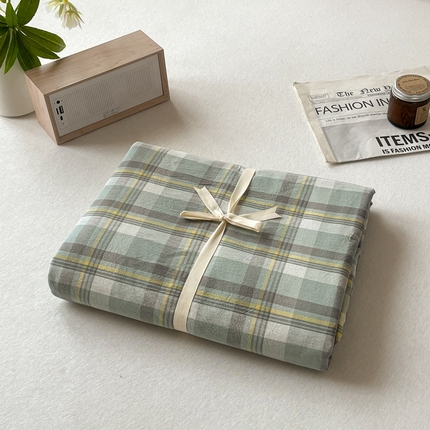 启程家纺 2026新款全棉A类水洗棉多规格四件套单品-单被套 莫妮绿