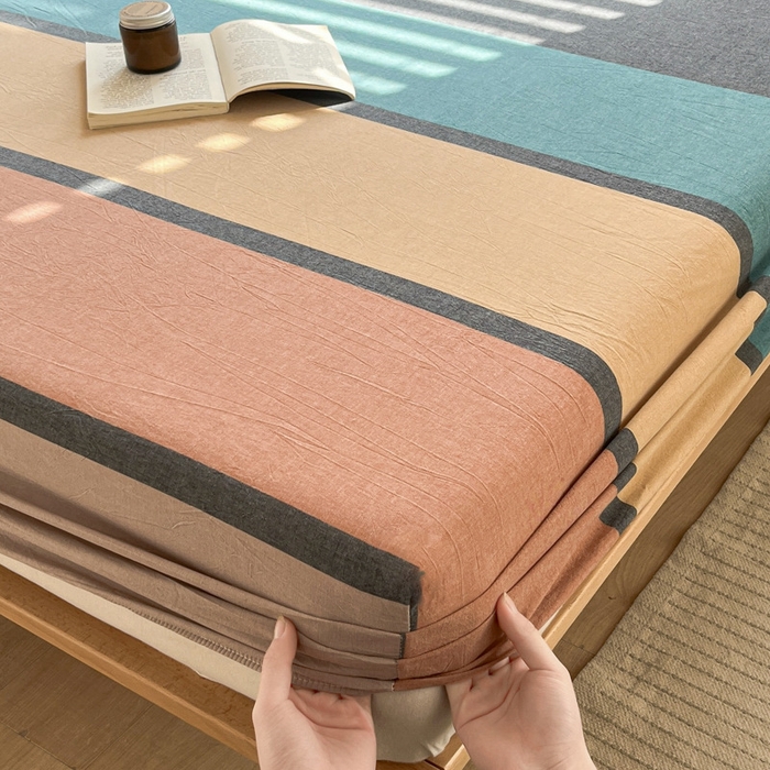 91家纺网 家纺一手货源 找家纺 启程家纺 2026新款全棉A类水洗棉多规格四件套单品-单床笠 斯诺克