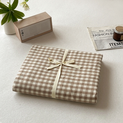 91家纺网 家纺一手货源 找家纺 启程家纺 2026新款全棉A类水洗棉多规格四件套单品-单被套 米小格