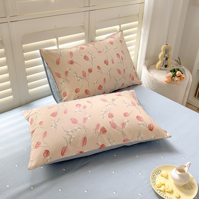 91家纺网 家纺一手货源 找家纺 百寐2024新款小清新碎花卡通13372全棉四件套纯棉床单床笠款 香约