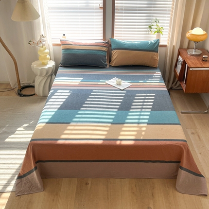 启程家纺 2026新款全棉A类水洗棉多规格四件套单品-单床单 斯诺克