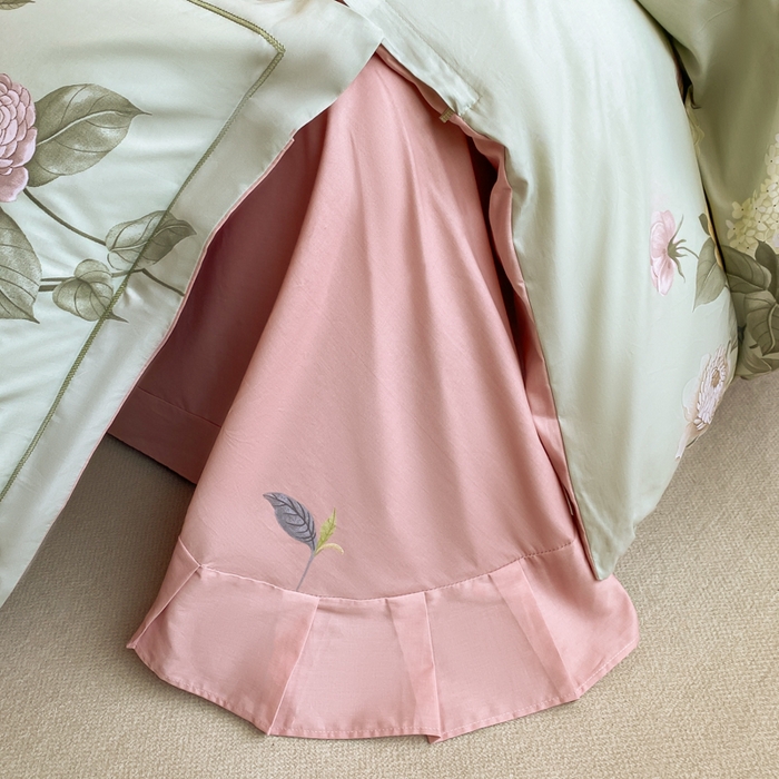 91家纺网 家纺一手货源 找家纺 格里芬家纺 2025新款全棉四件套13376纯棉印花四件套 花绘-绿