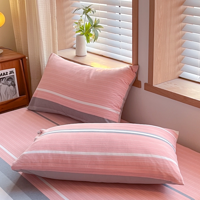 91家纺网 家纺一手货源 找家纺 启程家纺 2026新款全棉A类水洗棉多规格四件套单品-单枕套 格林粉