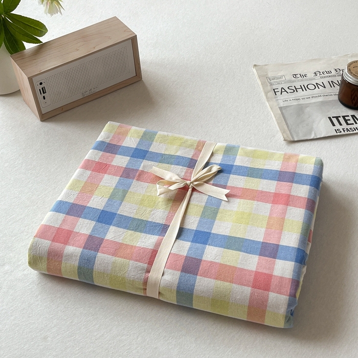 91家纺网 家纺一手货源 找家纺 启程家纺 2026新款全棉A类水洗棉多规格四件套单品-单被套 大冰激淋粉