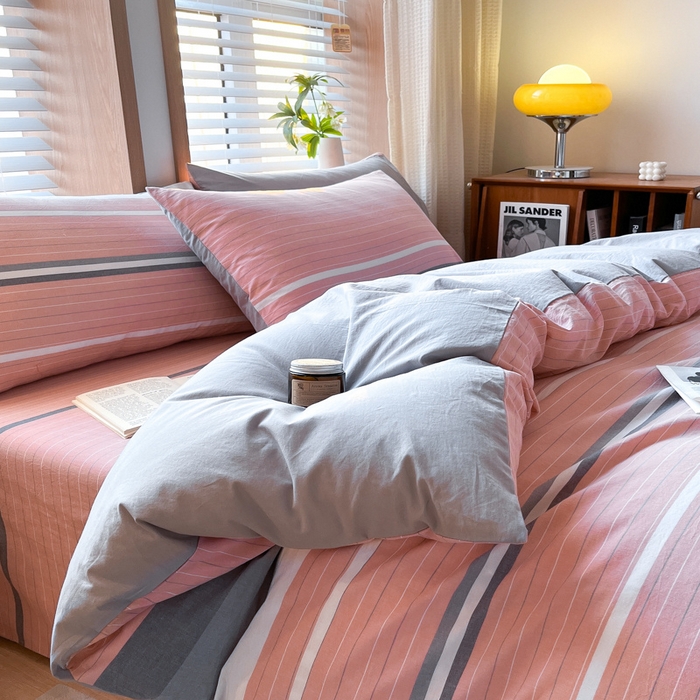 91家纺网 家纺一手货源 找家纺 启程家纺 2026新款全棉A类水洗棉多规格四件套单品-四件套 格林粉