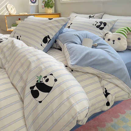 91家纺网 家纺一手货源 找家纺 （总）百寐2024新款卡通碎花文艺复古小清新全棉13372床笠床单被套三四件套