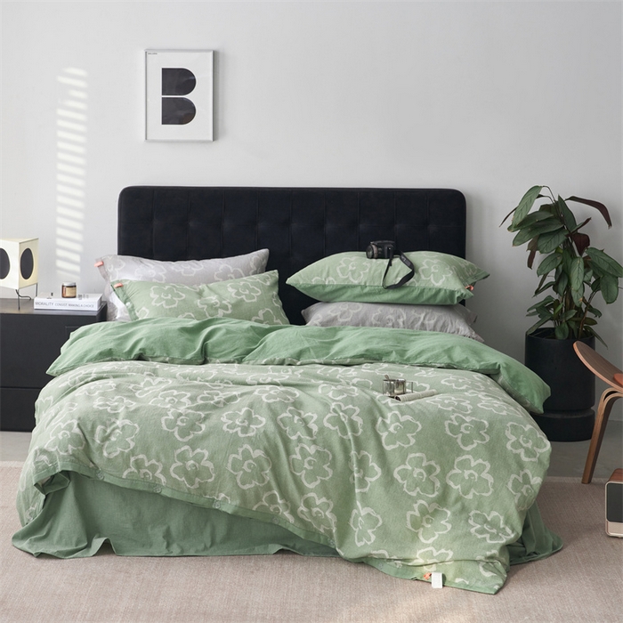 91家纺网 家纺一手货源 找家纺 安莱生活 2024新款双层纱大提花悠然纽扣宽边工艺款 悠然-嫩绿