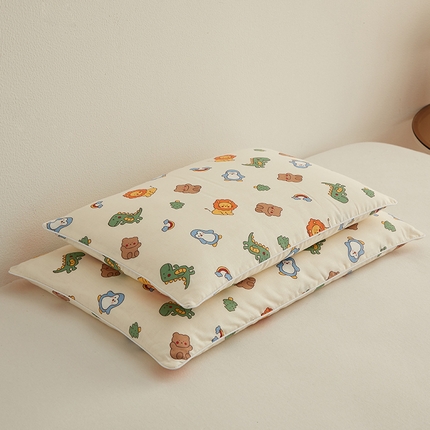 91家纺网 家纺一手货源 找家纺 乐可  2024新款A类母婴双层纱儿童棉花枕 枕头枕芯 动物城-米