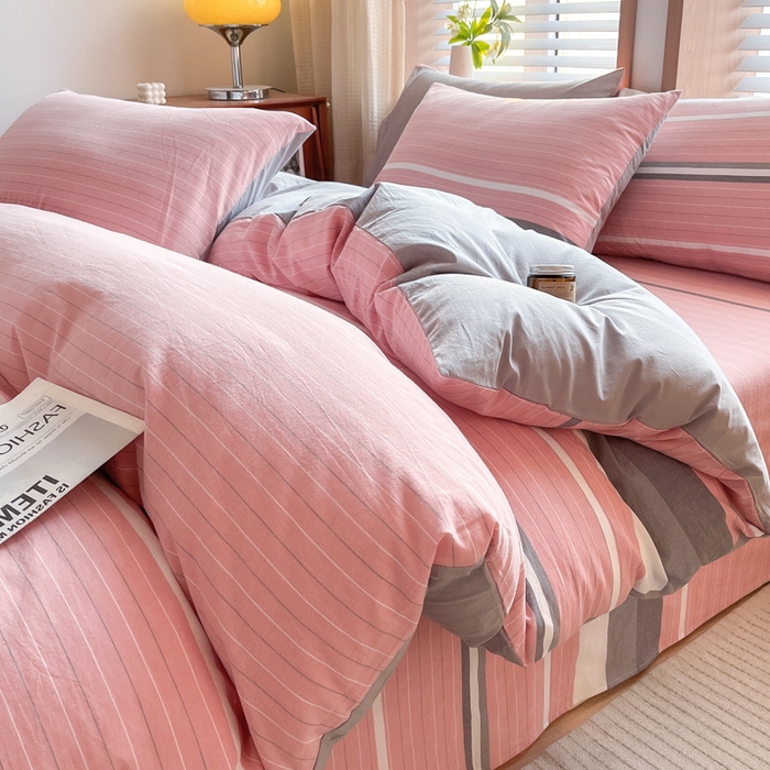 91家纺网 家纺一手货源 找家纺 启程家纺 2026新款全棉A类水洗棉多规格四件套单品-四件套 格林粉