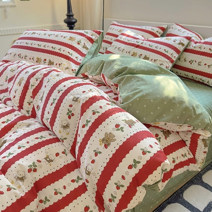 91家纺网 家纺一手货源 找家纺 （总）百寐 2024新款全棉13070印花四件套