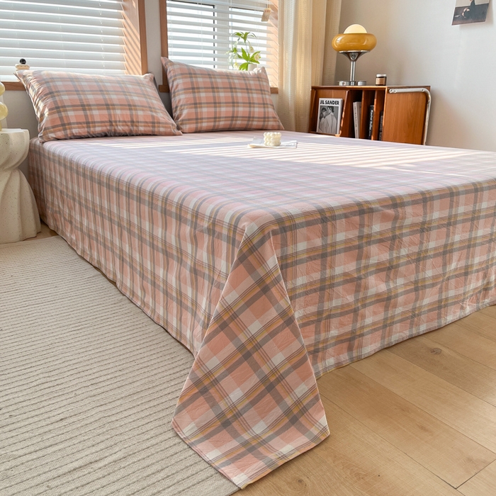 91家纺网 家纺一手货源 找家纺 启程家纺 2026新款全棉A类水洗棉多规格四件套单品-单床单 莫妮玉