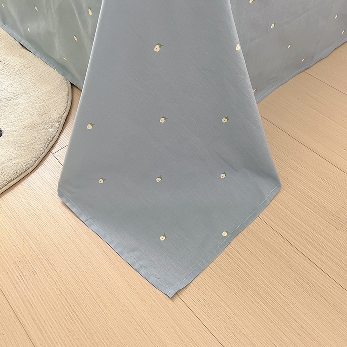 91家纺网 家纺一手货源 找家纺 百寐2024新款小清新碎花卡通13372全棉四件套纯棉床单床笠款 香约