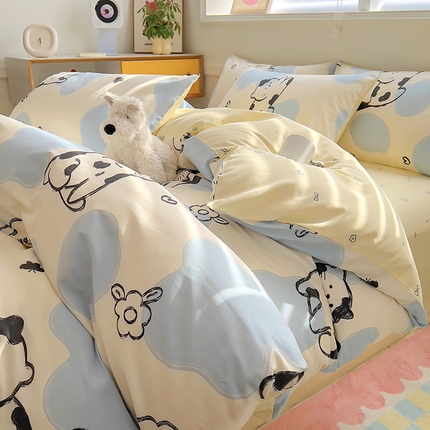 91家纺网 家纺一手货源 找家纺 （总）百寐 2024新款全棉13070印花四件套